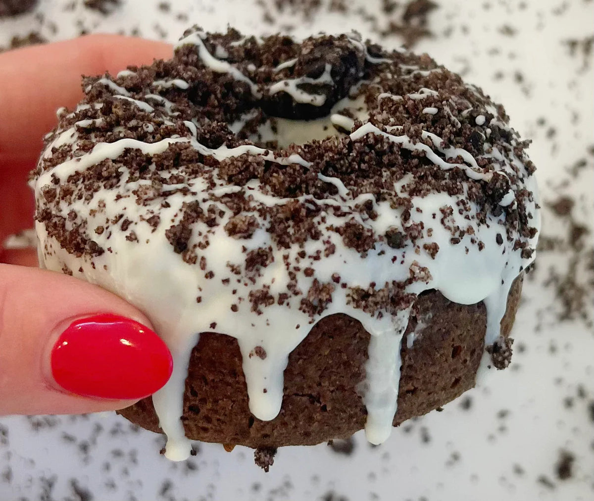 Chocolate Cookies &amp; Cream Protein Donuts
