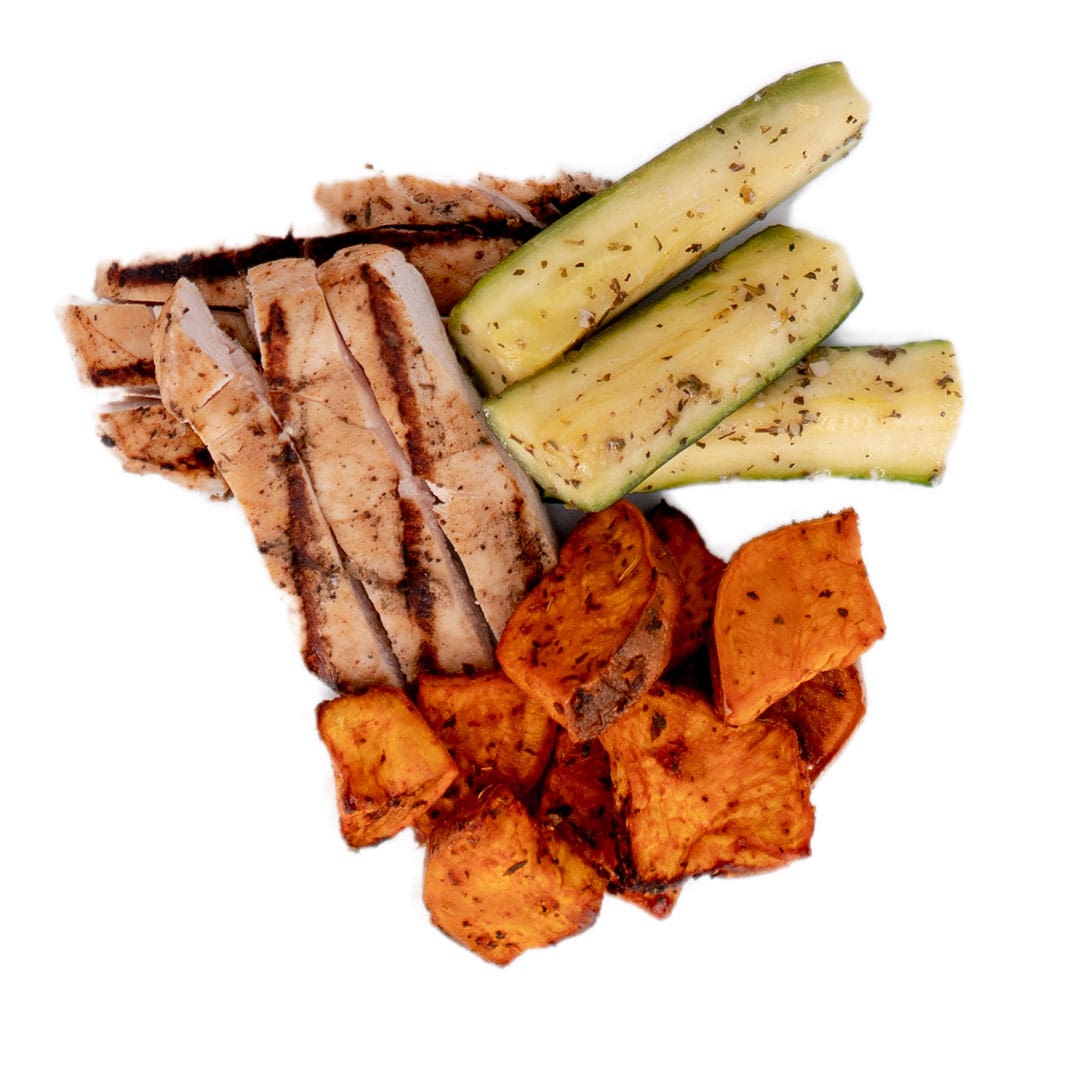 Grilled Chicken, Sweet Potatoes & Zucchini