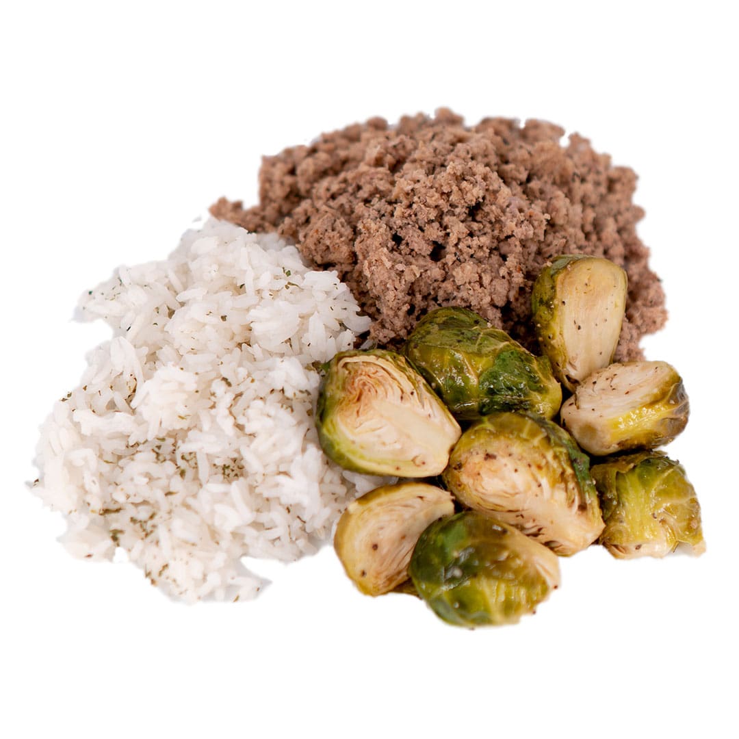 Ground Beef, Jasmine Rice & Brussel Sprouts