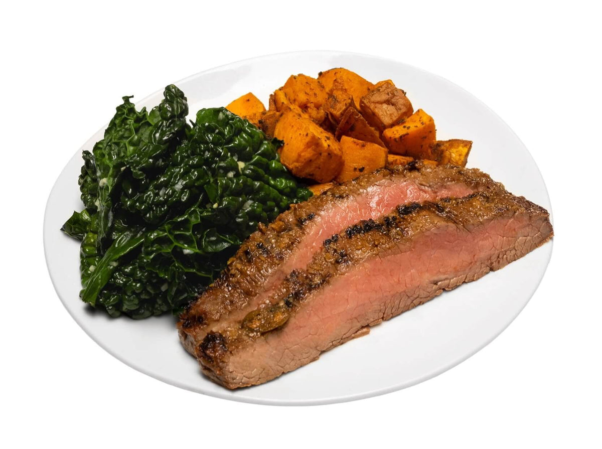 Roasted Garlic Citrus Flank Steak With Spinach