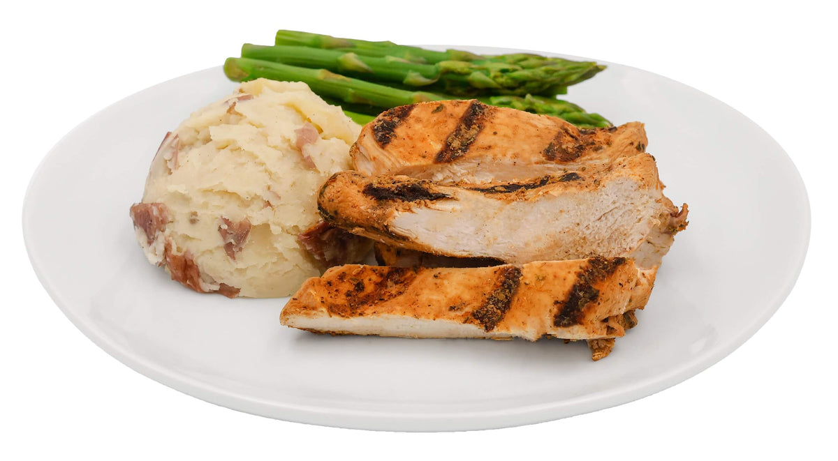 #24 Grilled Chicken, Red Skin Mashed Potatoes &amp; Asparagus Image 1 Prep Kitchen